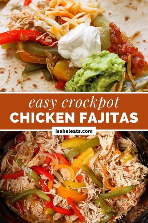 Making fajitas at home just got even easier! These crockpot chicken fajitas are delicious, flavorful, and made in a slow cooker with minimal effort. Simply add all the ingredients to the crockpot and let it cook to perfection. Fajitas Crockpot, Chicken Breast Recipes Slow Cooker, Crockpot Fajitas, Slow Cooker Chicken Fajitas, Chicken Fajitas Crockpot, Chicken Breast Slow Cooker, Homemade Fajita Seasoning, Fajitas Recipe, 2b Mindset