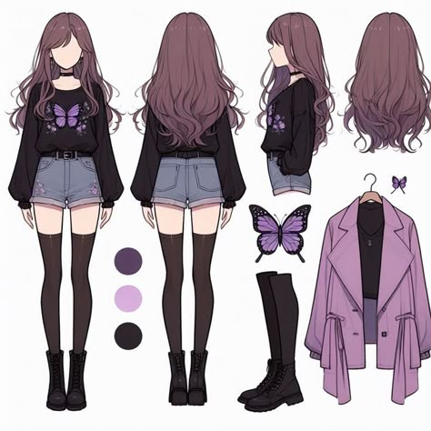 Full Body Outfit Drawing, Shrug Drawing Reference, Anime Outfit Drawing, Anime Clothes Drawing, Drawn Outfits, Clothes Anime, Clothing Design Sketches, Drawing Anime Clothes, Dress Design Sketches