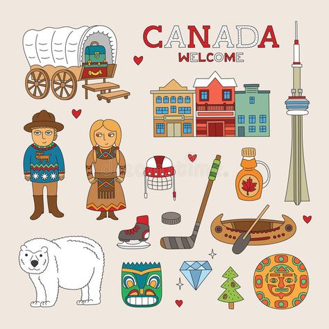 Vector Canada Doodle Art for Travel and Tourism stock illustration Travel Doodle Art, Tourism Illustration, Travel Doodle, Travel Doodles, Doodle Art For Beginners, People Images, Scrapbook Clipart, Country Theme, Picture Letters