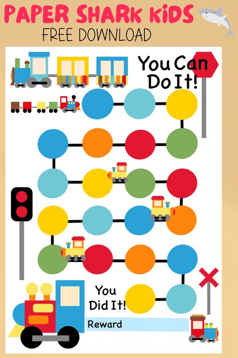 Does your little one need a little extra motivation? Maybe this train reward charts could do the trick. #rewardchart #stickerchart #behaviourchart #behaviourcharts #kidsreward #kidsrewardchart #behaviourchart #pottytraining #chorechart #chorecharts #chorechartsforkids #routinesforkids #positiveparenting #positiveparentingtips #positiveparentingstrategies #positiveparentingsolutions Train Preschool Activities, Sticker Chart Printable, Trains Preschool, Reward Chart Template, Work Incentives, Printable Reward Charts, Potty Training Chart, Reward Charts, Sharks For Kids