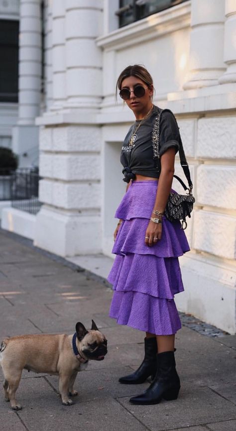 Outfit inspiration ✌🏼 Skirt Maxi, Skirt Mini, Skirt Outfit, Mode Vintage, Mode Inspiration, Cute Casual Outfits, Street Fashion, Look Fashion, Chambray