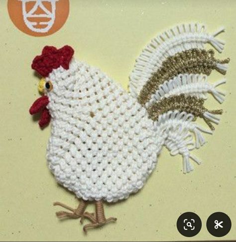 Macrame Chicken, Macrame Toys, Macrame Owl, Macrame Patterns Tutorials, Macrame Ideas, Macrame Decor, Macrame Design, Macrame Patterns, Macrame Diy