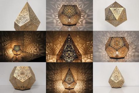 COZO’s Hypnotising Lights - Visi Jewelry Lighting, Lighting Jewelry, Fractal Tree, Sacred Geometry Jewelry, Laser Cut Lamps, Geometry Jewelry, Router Projects, Yoga Studio Design, Cozy Lighting