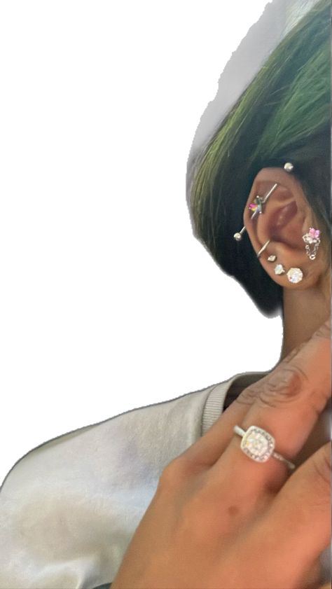 Cartlidge Earring Placement, Ese Piercings, Women Piercings, Cartlidge Earrings, Nose Cuffs, Dental Jewelry, Lirika Matoshi, Dope Jewelry Accessories, Cool Piercings