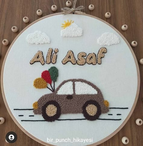 Kids Punch, Projek Menjahit, Felt Fruit, Embroidery Tshirt, Punch Needle Patterns, Handmade Embroidery Designs, Pola Sulam, Punch Needle Embroidery, Hand Embroidery Design Patterns