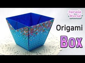 Origami - Box, Container, Bowl (Tutorial, How to) - YouTube Origami Kutu, Origami Bowl, Box Origami, Origami Yoda, Origami Star Box, Tutorial Origami, Origami Ball, Origami Bookmark, Origami For Beginners