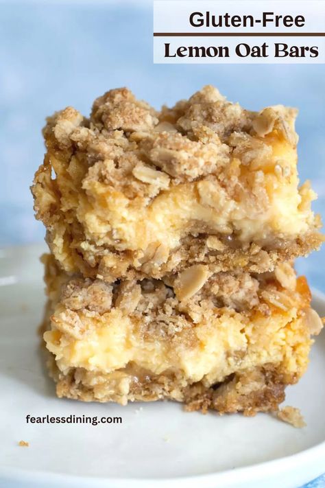 Lemon Oat Bars, Lemon Crumb Bars, Dreamsicle Salad, Gluten Free Lemon Bars, Crumb Bars, Lemon Pound Cake Recipe, Gluten Free Cookie Recipes, Lemon Dessert Recipes, Gluten Free Flour Blend