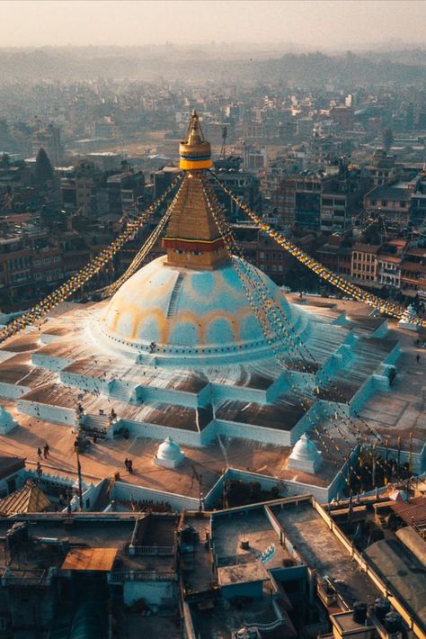 Boudhanath Stupa- Biggest Buddhist Stupa in Nepal. Visit Boudha Stupa with a Kathmandu Day tour in Nepal. Traveling To India, Boudhanath Stupa, Buddhist Architecture, Buddhist Stupa, Nepal Kathmandu, Buddha Temple, Living My Best Life, Nepal Travel, My Best Life