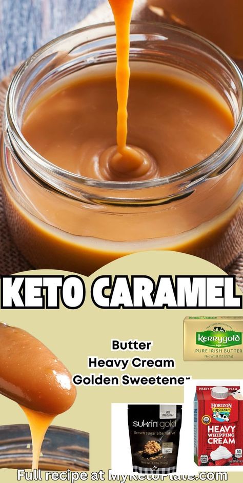 This low-carb caramel sauce is the perfect guilt-free drizzle for your desserts. Savor the rich, buttery flavor without compromising your keto lifestyle. Dive into this recipe and add a touch of keto sweetness to your treats. 🍯😋 #KetoCaramel #LowCarbSweets #CaramelSauce #KetoDesserts #SweetIndulgence Keto Caramel Sauce, Keto Sauce, Keto Caramel, Caramel Sauce Recipe, Cake Apple, Sweet Sauces, Keto Eating, Keto Baking, Lazy Keto