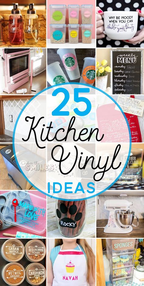 Kitchen Diy Ideas, Mixer Vinyl, Etched Glass Vinyl, Vinyle Cricut, Kitchen Vinyl, Idee Cricut, Projets Cricut, Vinyl Heat Transfer, Cricut Projects Beginner