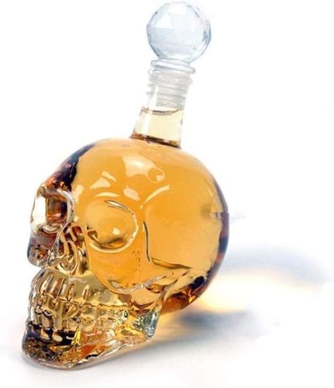 Amazon.com: MaGiLL Whiskey Decanter Whiskey Decanter, Crystal Skull Bottle, Glass Dispenser also for Brandy Tequila Bourbon Scotch Rum, Great Gift For Any Bar : 家居、厨具、家装 Skull Vodka Bottle, Skull Decanter, Vodka Decanter, Skull Shot Glass, Wine Decanters, Crystal Head Vodka, Vodka Wine, Whiskey Shots, Vodka Shots