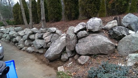 hard landscape - How should I re-stack a dry stone wall? - Gardening & Landscaping Stack Exchange Wall Gardening, Stacking Rocks, Stone Walls Garden, Dry Stack Stone, Gardening Landscaping, Old School Fashion, Stack Overflow, Dry Stone Wall, Dry Stone