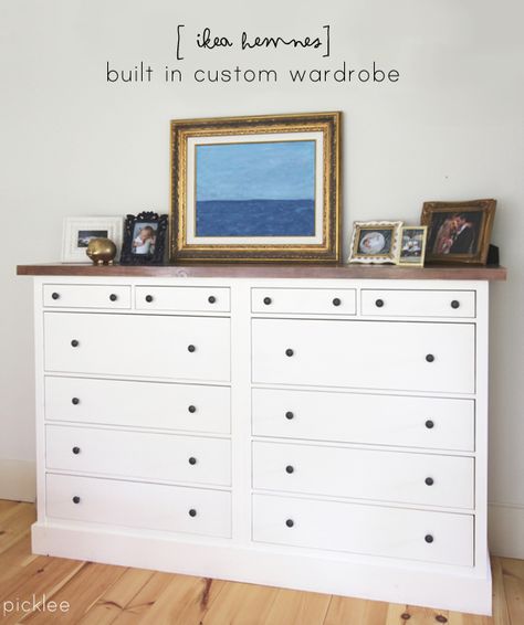 No matter what we do, it seems that we never have enough space for clothes.  We’ve always had a walk … Continued Hemnes Wardrobe, Ikea Wardrobe Hack, Ikea Dresser Hack, Ikea Hemnes Dresser, Armoire Ikea, Hemnes Dresser, Ikea Built In, Wardrobe Dresser, Built In Dresser