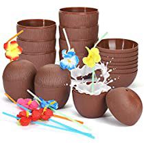 Woodland Creatures Party, Beach Theme Party Decorations, Cups With Straws, Hawaiian Beach Party, Cups With Lids And Straws, Pineapple Cup, Coconut Cups, Tropical Party Decorations, Aloha Party