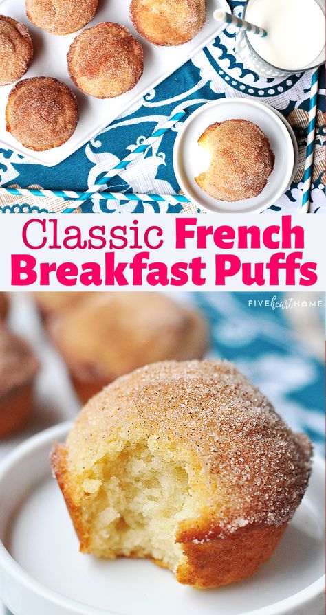 French Breakfast Recipes, Breakfast Puffs, French Breakfast Puffs, Breakfast Pastry Recipes, Dessert Pies, Vanilla Muffins, Breakfast Muffin, Pie Maker, French Breakfast