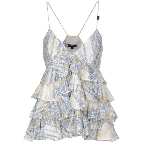 Richmond Denim Top ($145) ❤ liked on Polyvore featuring tops, shirts, tank tops, white, sleeveless tank, white tank, ruffle tank top, zipper shirt and sleeveless tank tops Greece Summer Outfits, Frilly Shirt, Tank Tops White, White Ruffle Shirt, Greece Outfit, Frilly Top, Greece Summer, Zipper Shirt, Preppy Dresses