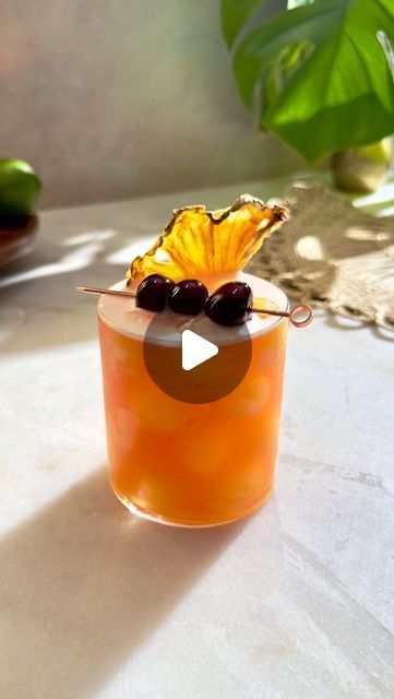 Beautiful Booze Cocktails on Instagram: "Jungle Bird Time🍹🍍I have added some pineapple ice cubes to really give it a tropical vibe!   Jungle Bird  Ingredients  1.5 ounces Rum  3/4 ounces Campari  1.5 ounces Pineapple Juice  1/2 ounce Lime Juice  1/2 ounce Agave Syrup   Method  Add all ingredients to a shaker  Shake then strain over ice  *pineapple ice is OPTIONAL  Garnish with cherries 🍒   #BeautifulBooze #rum #junglebird #tikidrinks #pineapple #newyorkcity" Drink Garnish, Pineapple Drink, Jungle Bird, Jungle Birds, Tiki Drinks, Agave Syrup, Pineapple Juice, Ice Cubes, Tropical Vibes