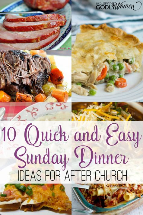 Looking for some new Sunday dinner ideas? These 10 recipes are some of my very favorite! Fast, easy, and perfect for after church. Sunday Family Dinner Ideas, Sunday Lunch Ideas, Easy Sunday Dinner, Sunday Dinner Ideas, Gourmet Dinner Recipes, Sunday Dinner Recipes, Mexican Dinner Recipes, Fast Dinner Recipes, Spring Dinner