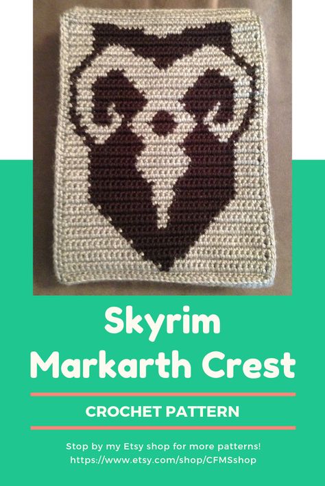 Grid Crochet, Goat Head, Crochet Graph, Ram Head, Fantasy City, Crochet Cross, Skyrim, Pdf Pattern, Free Crochet Pattern