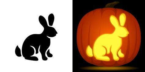 Free Rabbit Pumpkin Stencil Free Pumpkin Stencils, Rabbit Pumpkin, Rabbit Template, Bunny Pumpkin, Pumpkin Templates, Printable Pumpkin Stencils, Pumpkin Carving Stencils Free, Pumpkin Stencils Free, Rabbit Halloween