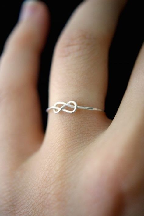 Infinity Knot Ring, Geode Jewelry, Infinity Knot, Infinity Design, Sterling Silver Stacking Rings, Silver Stacking Rings, Infinity Ring, Knot Ring, Handmade Wire Jewelry