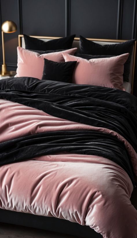 21 Chic Pink and Black Bedroom Ideas for Fashion Lovers Blush Pink And Black Bedroom, Pink And Black Room Ideas, Flat Renovation Ideas, Pink And Black Bedroom Ideas, Black And Pink Bedroom, Pink And Black Bedding, Pink And Black Bedroom, Black Room Ideas, Girl Bedroom Inspiration