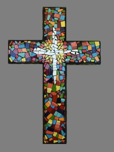 Mosaic Stained, Mosaic Crosses, Wooden Crosses, Mosaic Madness, Sign Of The Cross, Cross Crafts, Wall Cross, Cross Art, Custom Mosaic