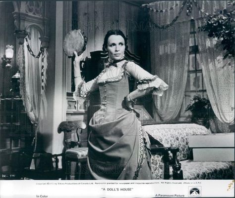 Nora Helmer played by Claire Bloom in "A Doll's House" (1973) based on Henrik Ibsen's play of the same title. Claire Bloom, Hedda Gabler, Anton Chekhov, Gray Aesthetic, Dolls House, Dark Academia, Mermaid Formal Dress, Real Life, Doll House