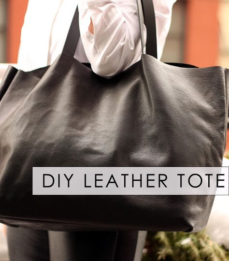 My DIY Celine inspired tote - and a giveaway Minimalist Leather Tote, Diy Leather Tote, Diy En Cuir, Leather Tutorial, Sacs Tote Bags, Tote Tutorial, Diy Sewing Tutorials, Sac Diy, Tote Bag Tutorial