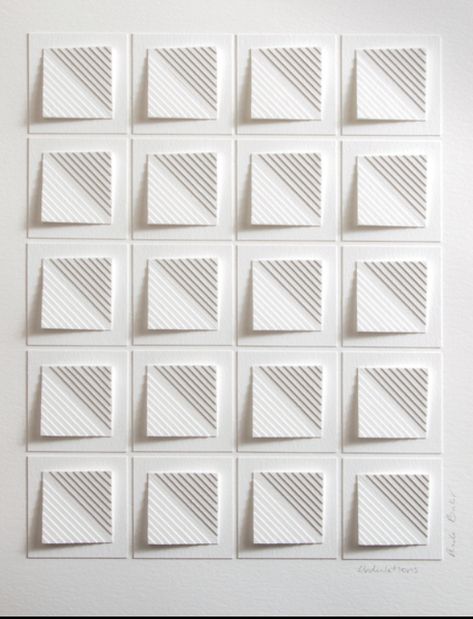 Dimensional Paper Art, Paper Relief, Origami Wall Art, Stitching On Paper, Paper Structure, Geometric Origami, Wall Panel Design, Origami Paper Art, Paper Quilling Designs