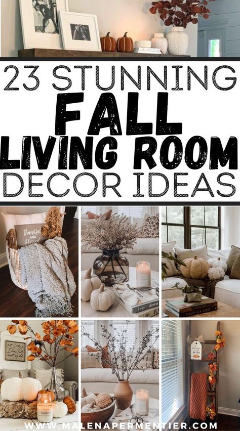 fall decorating ideas Fall Decor Pumpkins Indoor, Fall Decor Ideas Entertainment Center, Fall Decor For Shelf, Fall Decor Ideas For Floating Shelves, Fall End Table Decor Living Room, Fall Decor Ideas For The Home Indoor, Fall Decor With Lanterns, Fall Trays For Coffee Table, Small Table Fall Decor