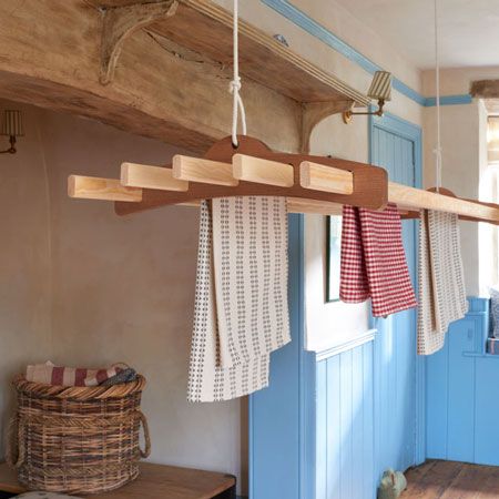 The Arthur Clothes Airer | Ceiling Mounted | Laundry Drying Rack Clothes Airer Ceiling, Hanging Clothes Rail, Laundry Drying Rack, Laundry Shelves, Woodland Cottage, Rack Clothes, Laundry Rack, Classic Clothes, Drying Rack Laundry