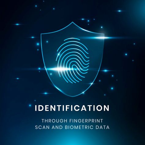 Biometrics identification technology template vector with fingerprint scanner | premium image by rawpixel.com / Aew Biometric Scanner, Technology Template, Fingerprint Scanner, Biometrics Technology, Digital Door Lock, Security Technology, Finger Print Scanner, Security Guard, Information Technology