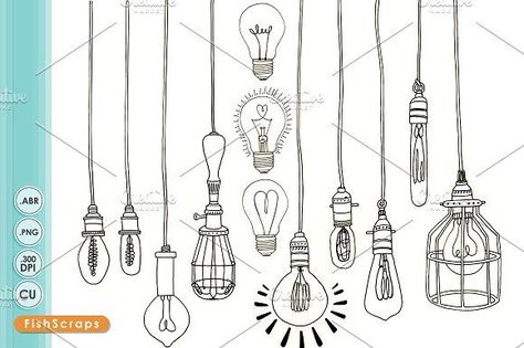 Light Bulb Art Drawing, Mountain Clipart, Light Bulb Art, Mountain Drawing, Pola Sulam, Line Art Design, Creative Sketches, Photoshop Brushes, Pencil Illustration