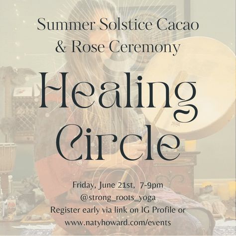 :: CACAO & ROSE CEREMONY 🌹:: FULL MOON :: SUMMER SOLSTICE :: HEALING CIRCLE :: 💫 Does it get any juicier than that? All on the same night!!! I am already feeling it… Are you? Dear soul fam… We will gather on Friday June 21st, 7-9pm @strong_roots_yoga for a one of a kind healing circle. We invite you to honour the light within in the sacredness of community. ☀️ Summer Solstice is the time of the year when the most light is available to us and it is being amplified by the power of the Fu... Womens Circles, Community Circle, Healing Circle, Rose Ceremony, Women's Circle, Summer Solstice, Time Of The Year, Full Moon, Circles