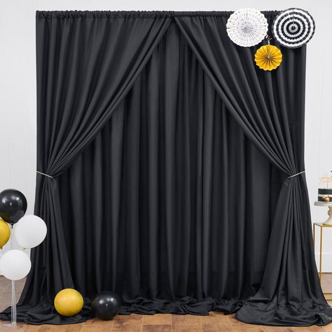 PRICES MAY VARY. Fabric: 100% Polyester. ① Thick; ② Drapes Naturally; ③ Washable; ④ Ironable; ⑤ Durable; ⑥ Easy handling and carry. Wrinkle Free after ironed. You can keep it for future events. 20 ft x 10 ft Backdrop Curtains Package: 4 panels each measuring 5ft width x 10ft height covering a total area of 20ft width by 10ft height. Easy to Hang ON: Come with a 4 inches rod pocket. You can hang it on a photo backdrop stand, arch backdrop stand or balloon arch stand. Wide Compatibility: White dra Photo Backdrop Stand, Backdrop Curtains, Photo Booth Backdrop Wedding, Flower Curtain, Curtain Backdrops, Black Backdrop, Photography Decor, Birthday Photography, Drape Panel