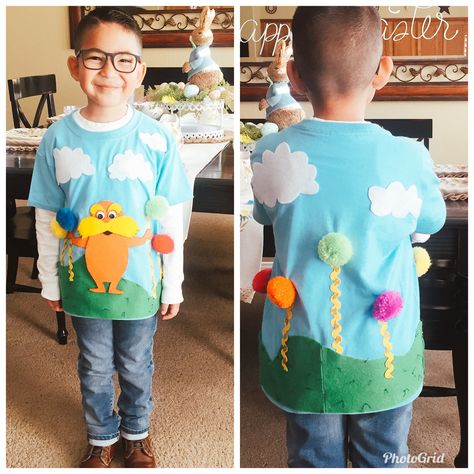 Dr Seuss Week Dress Up Kids, Homemade Dr Seuss Costumes, Diy Dr Suess Shirt, Dr Seuss Shirt Ideas Diy, Dr Seuss Outfits For Kids Diy, Diy Dr Seuss Costumes Kids, Easy Dr Suess Costumes Kids, Dr Suess Costumes For Kids, Dr Seuss Dress Up Ideas Kids