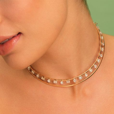 Adorn yourself in understated luxury with our sleek diamond choker set, a timeless expression of elegance. Shop our latest collection at Madan Jewellers - Naresh Khanna Group. #MadanJewellersIndia #Diamonds #Gold #HighJewellery #FineJewellery #JewelleryGram #InstaJewellery #JewelleryForBrides #necklace Diamond Neckless, Diamond Choker Set, Understated Luxury, Diamond Choker, Jewelry Simple, Gold Jewelry Simple, Choker Set, Choker, Gold Jewelry