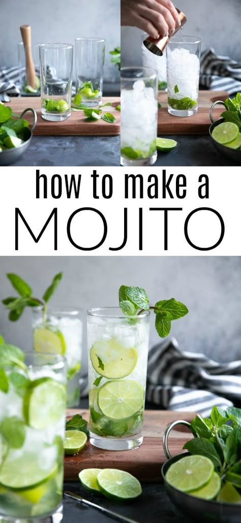 Mojito Recipe (How to Make a Mojito) #cocktail #rum #whiterum #cocktailrecipe #summer | For this recipe and more visit, https://theforkedspoon.com/mojito-recipe via @theforkedspoon Party Alcohol Drinks, Mojito Drinks, Mojito Recipes, Mojito Recipe Classic, Mojito Drink, Mojito Recept, Drink Smoothie, Party Drinks Alcohol, Mojito Cocktail