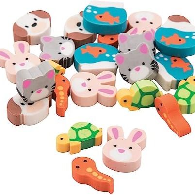 Fun Express Mini Pet Erasers (Bulk Set of 144) Classroom Rewards and Party Favors Cool Erasers, Mini Erasers, Animal Themed Birthday Party, Animal Erasers, Classroom Rewards, Teaching Time, Stationary School, Party Bag Fillers, Party Favor Bags