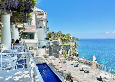 WHERE TO STAY in SORRENTO - Best Areas & Hotels Sorrento To Positano, Bellevue Syrene, Sorrento Hotel, French Balcony, Italy Hotels, Sorrento Italy, The Cloisters, Budget Hotel, Gorgeous View