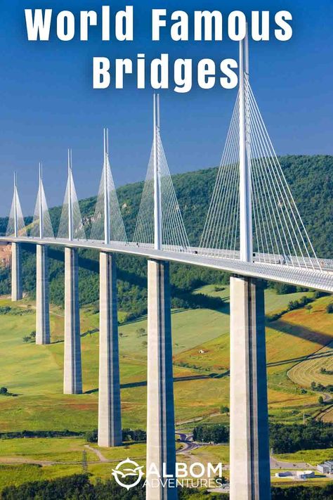 Millau Viaduct, the tallest bridge in the world and one of the many world famous bridges in Europe. Millau Viaduct, Bridge Lighting, Famous Bridges, Travel Movies, Bucket List Destinations, Incredible Places, Travel Deals, Urban Landscape, Travel Advice