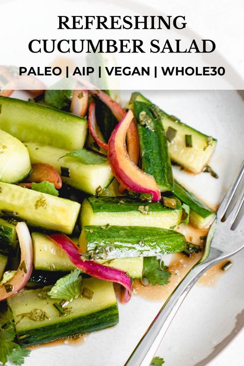 Paleo Bbq Sides, Aip Salad, Paleo Salad Recipes, Paleo Bbq, Cucumber Onion Salad, Aip Diet Recipes, Paleo Thanksgiving, Paleo Appetizers, Aip Paleo Recipes