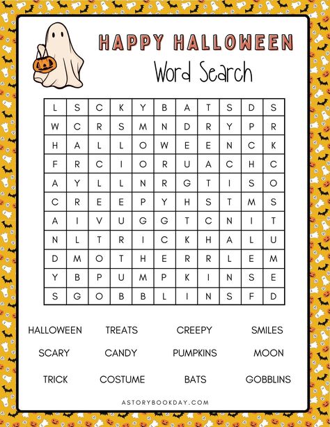 Fun Free Printable Halloween Word Search for Kids Halloween Word Search For Kids, Word Searches For Kids, Word Search For Kids, Free Printable Word Searches, Halloween Word Search, Free Printable Halloween, Candy Costumes, Creepy Pumpkin, Spooky Costumes