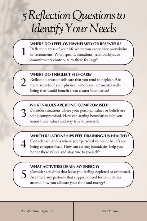 5 reflection questions to identify your boundaries and needs so that you can start decreasing resentment and increasing your confidence! Stick Up For Yourself, Feeling Burnt Out, Skin Natural Remedies, Set Boundaries, Reflection Questions, Natural Sleep Remedies, Essential Questions, Writing Therapy, Cold Home Remedies