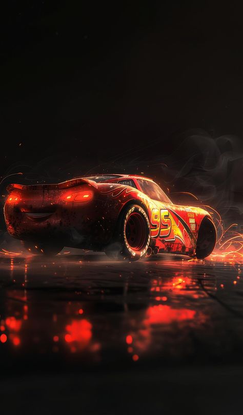 4k HD Wallpaper: Pixar-Styled Lightning McQueen Illustration Mcqueen Wallpaper, 4k Hd Wallpaper, Lightning Mcqueen, 4k Hd, Hd Wallpaper, Sports Car, Track, Sports