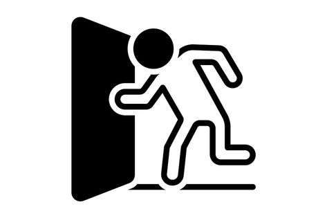 Icon for  escape, exit, evacuation, get away, danger, direction, entrance, doorway, emergency Peace Gesture, Entrance