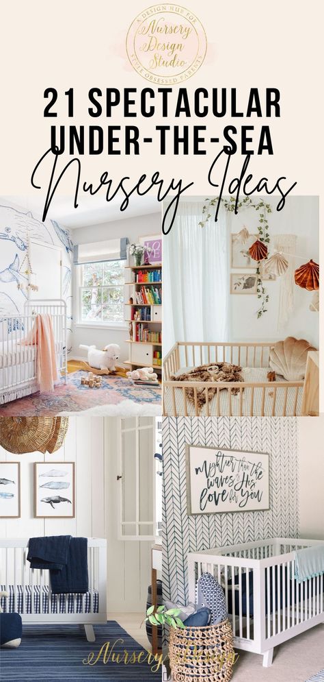 If you're looking for a theme for your baby's nursery, why not consider an under-the-sea theme? Here are 21 spectacular under-the-sea nursery ideas to inspire you. Nursery Decor Ocean, Under Sea Nursery Ocean Themes, Nursery Theme Ocean, Different Nursery Themes, Ocean Inspired Nursery, Under The Sea Theme Nursery, Girl Under The Sea Nursery, Nursery Ideas Sea Theme, Baby Ocean Nursery