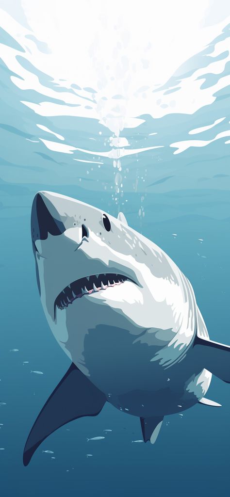 White Shark Blue Wallpapers - Cool Shark Wallpapers for iPhone Shark Wallpaper, Wallpapers For Iphone, A Drawing, Blue Wallpapers, Swimming, Wallpapers, Iphone, Blue, White