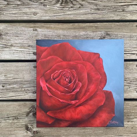 Rose On Canvas Acrylic Paintings, Big Rose Painting, Abstract Canvas Painting Diy, Rose Art Painting, Realistic Rose Drawing, Rose Acrylic Painting, Red Rose Painting, Rose Painting Acrylic, Arte Aesthetic